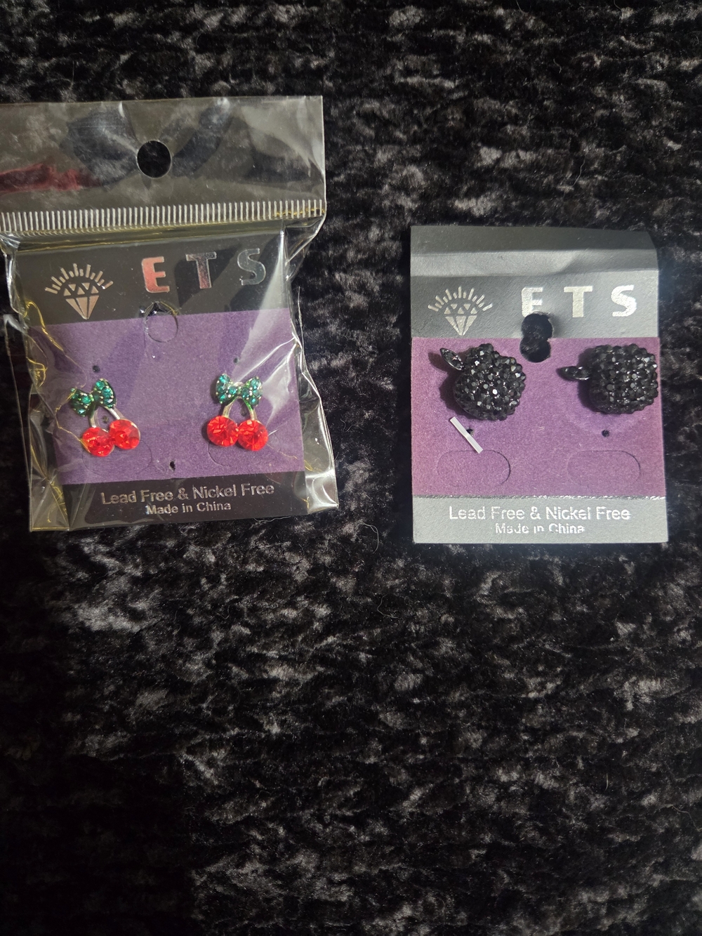 Set Of Cherry And Apple Earrings